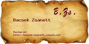 Bacsek Zsanett névjegykártya