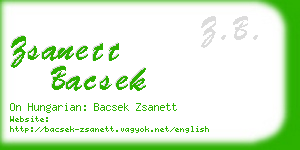 zsanett bacsek business card